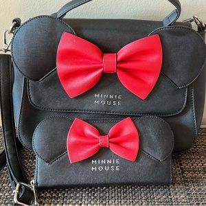 Loungefly Minnie Mouse crossbody bag and matching wallet